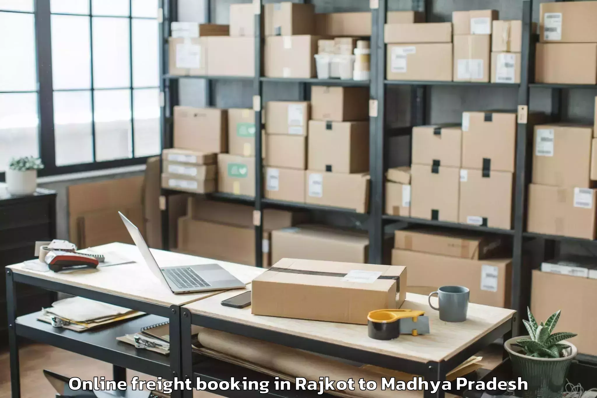 Top Rajkot to Neemuch Online Freight Booking Available